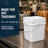 Ember Plastik Persegi Putih BOQUN, Aman untuk Microwave, Non-Toksik, Bahan PP Food Grade, Hasil Cetak Transfer Panas, Permukaan Halus, untuk Sup Panas