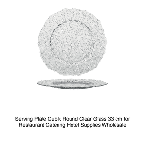 Plat de service en verre Cubik, rond, transparent, 33 cm - Product Image 2