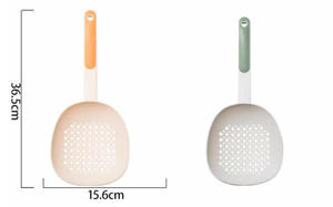 Keukenhulpjes Lange Steel Loep Schep Zeef Siliconen Lange Steel Antislip Afvoerschep - Product Image 6