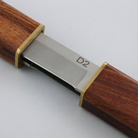 Couteau utilitaire à lame fixe en acier D2, manche en bois naturel, couteau de chasse et de camping EDC tranchant, multifonctionnel, personnalisable