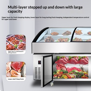 Congelatore Commerciale a 4 Porte Senza Sbrinamento per Esposizione <span class=keywords><strong>di</strong></span> <span class=keywords><strong>Frutti</strong></span> <span class=keywords><strong>di</strong></span> <span class=keywords><strong>Mare</strong></span>, Alimenti Refrigerati, Frutta e Pesce - Product Image 4