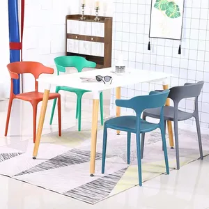 Silla de comedor de plástico, muebles modernos y cómodos, coloridos, PP