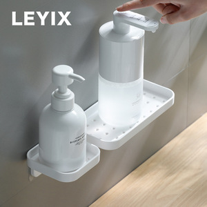 Étagère murale Leyix en plastique blanc, 1 niveau, pour salle de bain et cuisine, montage sans perçage - Product Image 5