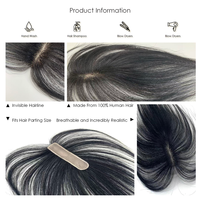 Perruque en cheveux humains vierges Remy, tissée à la main, avec bande adhésive, raie fine, cuir chevelu visible, base longue fixe sans couture, couverture de 3,8x1 pouces