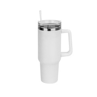 Gobelet à bière sous vide à double paroi de 40oz Bouteille d'eau en acier inoxydable Tasse de voyage en métal Gobelets à café avec poignée