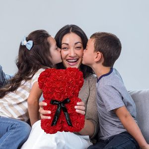 Ours en roses OEM 2026, cadeau de la Saint-Valentin, ours en roses en mousse personnalisé, ours en peluche fleur rose avec boîte cadeau - Product Image 3