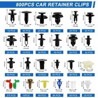 Kit de 835 attaches et clips de retenue pour voiture - 24 tailles de clips de pare-chocs en nylon et rivets en plastique avec attaches