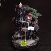 Cool Thérapeutique Résine Rivière Tour Brûleur D'encens Cascade Montagne Backflow Four À Encens Aromathérapie Diffuseur Bois Encens