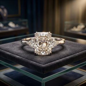 Custom 4.0CT VS1 Lab Grown <b>Diamond</b> Women's <b>Ring</b> Side Stones 4.CT E VS1 Cut 14K Solid GOLD - Product Image 6