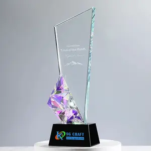 New Design Top Custom Metal Eagle Award Clear Crystal Trophy Award