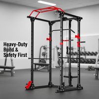 Cage de musculation multifonction avec système de câbles, rack de musculation noir avec barre de traction et station de dips