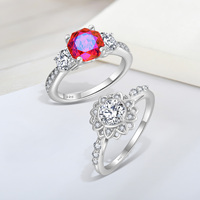 Vente chaude femmes fiançailles bague de mariage bijoux anneaux Zircon tournesol 925 argent Sterling Style à la mode fêtes fête