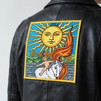 Patch 3D brodé Tarot Soleil personnalisé thermocollant pour blazer et toile