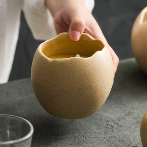 Eggshell <b>Ceramic</b> Bowl Pastoral Microwave Safe Home Use <b>Egg</b> Custard Steaming Bowl Creative Hotel Specialty Tableware Novelty - Product Image 3