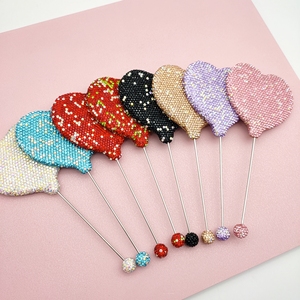 0 B4002 Valentine's Day Heart Luxury Bling Bling Full Rhinestone Beaded Makeup Mirror For Jewelry Making Supplies,Portable