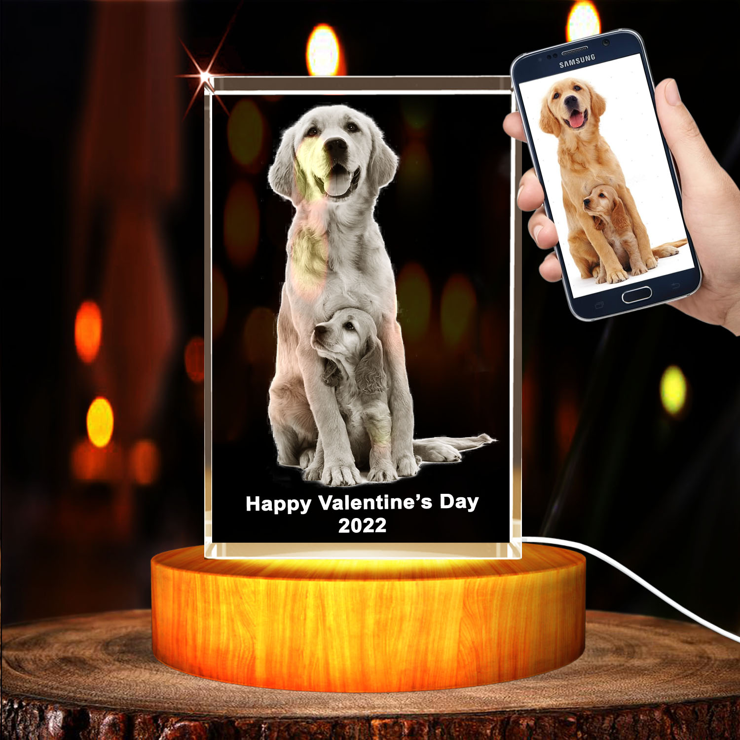 Level 1 k9 crystal Customized photo without base