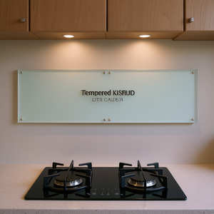 Paraschizzi da cucina in vetro temperato bianco rettangolare 39,37 x 15,75 pollici, decorativo da parete, stile moderno - Product Image 2