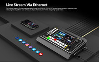 Mezclador de Video AVMATRIX SHARK S6 4SDI+2HDMI con Pantalla LCD de 5'', Control Chroma PTZ, Transmisión RTMP SRT, Grabación SD USB, Audio en Vivo