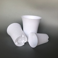 Pot Tanaman Plastik Bulat Kecil Putih Hitam 6.5*7.5cm, Pot Jaring untuk Kaktus Sukulen, Cocok untuk Balkon