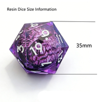 Dés flottants en résine D20 faits à la main de 35 mm pour jeux de rôle sur table, en stock, accessoires de jeu