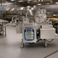 Machine à enrober commerciale pour la production de pâtes enrobées de poulet, de porc et de bœuf sur ligne de production en usine de transformation alimentaire