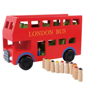 Houten Dubbeldekker London Bus Speelgoed Funny Kids Rode Houten Dubbeldekker Speelgoed Beste Dubbeldekker Speelgoed Voor kinderen Gift