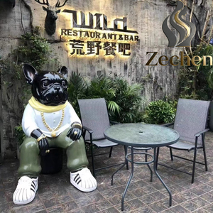 Estatuas de Perros de Dibujos Animados Personalizadas, Esculturas Populares de Cuerpo <span class=keywords><strong>Humano</strong></span> y Cabeza de <span class=keywords><strong>Bestia</strong></span>, Estilo de Tienda con Perros Antropomórficos de Tamaño Real - Product Image 2