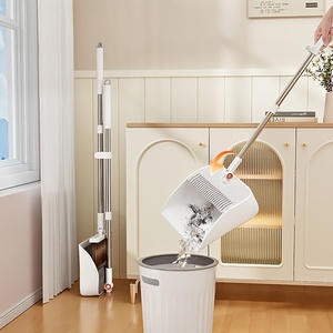 Balai moderne écologique portable 2-en-1 <span class=keywords><strong>autoportant</strong></span> avec pelle à poussière rotative, tête de balai en PET à poils festonnés et manche en acier inoxydable - Product Image 6