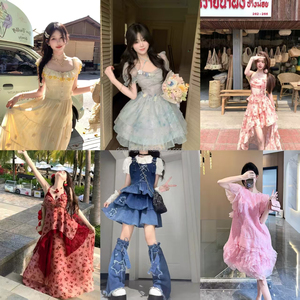 Commercio all'ingrosso spiaggia vacanza <span class=keywords><strong>blu</strong></span> canotta floreale vestito per le donne <span class=keywords><strong>in</strong></span> estate 2025, <span class=keywords><strong>maglia</strong></span> temperamento maglione, Chiffon <span class=keywords><strong>abito</strong></span> da spiaggia - Product Image 2