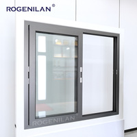 Ventanas Corredizas de Aluminio con Doble Vidrio Aislante Acústico de la Fábrica ROGENILAN de Foshan, Ventanas Corredizas de Vidrio Templado para Casas