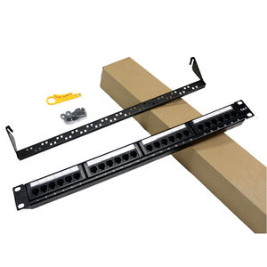 Panneau <span class=keywords><strong>de</strong></span> brassage <span class=keywords><strong>RJ45</strong></span> Cat6A STP 24/48 ports, sans outil, prise Keystone UTP, réseau, 19 pouces, 1U, armoire <span class=keywords><strong>de</strong></span> serveur en acier, armoire <span class=keywords><strong>de</strong></span> réseau - Product Image 2