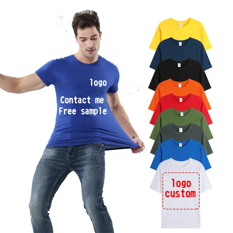 उच्च गुणवत्ता 100% कपास Mens कसरत व्यापार कंपनी के विज्ञापन वर्दी टी शर्ट कस्टम मुद्रित Tshirts