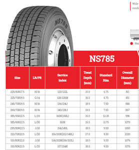 Neumáticos para Camión NS785 225/80R17.5 245/70R19.5 265/70R19.5 385/55R22.5 Modelos Disponibles - Product Image 3