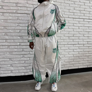 Huili Lightweight Color Block Sportswear Windbreaker-Sets Herren Individuell bedrucktes zweiteiliges Set Wind jacke und Nylon-Trainingshose-Set - Product Image 1