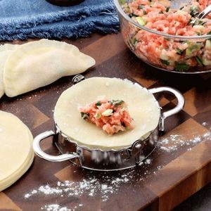 Stainless Steel 4-Piece Dumpling Maker <b>Set</b> Manual Dough Dumpling Skin Making Mold Dishwasher Safe <b>Baking</b> for Home Kitchen - Product Image 4