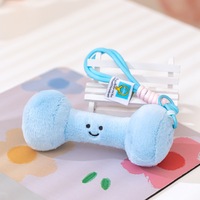 Porte-clés en peluche CHIQUE haltère, kettlebell, haltère, jouet de fitness doux, salle de sport à domicile, cadeau anti-stress, compagnon de fitness portable en peluche