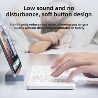 Keyboard Mini Lipat Isi Ulang Nirkabel Bahan ABS untuk Ponsel, Tablet, Laptop, dan Desktop