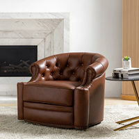 Mid-Modern Chesterfield Sessel aus Echtleder mit Polsterdesign für stilvolle Wohnzimmer, Apartments und Villen