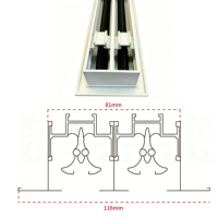 Diffuseur linéaire en aluminium, grille d'alimentation de plafond CVC, grille de ventilation linéaire réglable à 2 fentes pour climatisation centrale commerciale