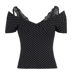 Two Piece Sweet Lace Lingerie <b>Set</b> with Polka Dot Womens Slimming <b>Sexy</b> Bra and Above Knee Panty - Product Image 6