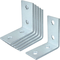 MISA MISA04 Support d'angle triangulaire en acier au carbone 5MM 4 trous, plaqué zinc argenté, pour profilé en angle à 90 degrés