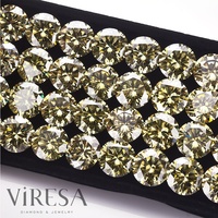 Pierres de Moissanite VVS rondes non traitées couleur champagne Viresa 5mm-12mm, Moissanite en vrac pour la fabrication de bijoux