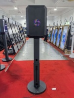Kiosque photo pour iPad à hauteur réglable avec éclairage LED et support verrouillable pour les fêtes aux États-Unis
