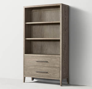 Libreria Grande in Legno Massello di Quercia Stile <span class=keywords><strong>Country</strong></span> Americano RH, Combinazione Vintage con Mobile Contenitore Semplice Francese, Personalizzabile - Product Image 4