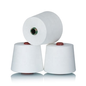 Bán Buôn 21S/1 32S/1 Nguyên Liệu Trắng Dệt Quay Sợi Polyester Sợi Bông Cho Dệt Kim Độ Kiên Trì Cao Hàng Dệt Kim Máy Pha Trộn Sợi - Product Image 1