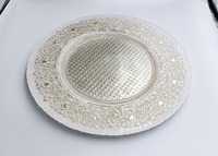 Assiettes de présentation classiques blanches de luxe en verre, 13 pouces, durables, écologiques, pour mariage, dîner, steak, centre de table