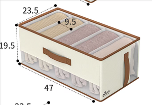 2025 New Arrival hình chữ nhật màu be <span class=keywords><strong>Linen</strong></span> gấp tủ quần áo lưu trữ quần áo <span class=keywords><strong>box</strong></span> & Thùng với hơn 35L Công suất - Product Image 3