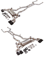 Cocok untuk BMW X4 M F98 3.0T S58 tahun 2021 hingga 2024, Knalpot Depan Tengah Belakang Single Muffler Dual Valve Quad Outlet 101mm Ujung Hitam