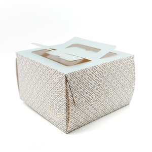 Boîte à gâteau de mariage de luxe rose personnalisée avec logo, <span class=keywords><strong>10</strong></span> <span class=keywords><strong>x</strong></span> <span class=keywords><strong>10</strong></span> <span class=keywords><strong>x</strong></span> <span class=keywords><strong>5</strong></span> cm, avec fenêtre, qualité alimentaire, gaufrage et pelliculage mat - Product Image 1