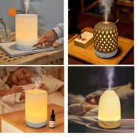 Diffuseur d'arômes électrique personnalisé en vente chaude, humidificateur d'air, résine artisanale, huiles essentielles, purificateur d'air intelligent, capacité de 120 ml d'eau
